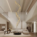 GobekUsa Crystal Chandelier for Two-storey Foyer & Circular Stairwell