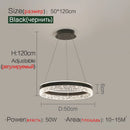 GobekUsa Crystal Ring LED Pendant Light - Modern Home Lighting for Bedroom and Restaurant
