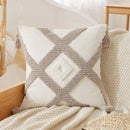 GobekUsa Boho Beige White Embroidered Pillow Cases Set