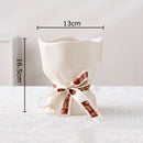 GobekUsa Lovely Ribbon Ceramic Vase Set for Cute Room Aesthetic Decor