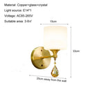 GobekUsa Crystal Copper Wall Lamp for Living Room, Bedroom, and Study