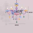 GobekUsa Kids Room LED Macaron Ceiling Chandelier for Boys Girls Bedroom Decor