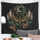 GobekUsa Death's Head Tapestry Wall Hanging Moon Flower Trippy Carpet Dorm Room Decor
