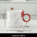GobekUsa Bowknot Glazed Porcelain Coffee Mug, Lovely Design Tea Cup, Ideal for Milk and Juice