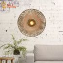 GobekUsa Bamboo Weaving Wall Lamp LED E27 Zen Art Decor for Study Tea Living Room