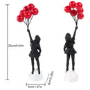 GobekUsa Flying Love Balloon Girl Sculpture: Abstract Modern Home Office Decor & Gift