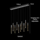 GobekUsa Crystal Chrome LED Chandelier: Luxury Duplex Stair Loft Pendant Light for Living Room