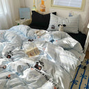GobekUsa Cartoon Print Quilt Cover Set for King Queen Beds - All Seasons Comfort