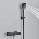 GobekUsa Black/Chrome Thermostatic Shower Set with Brass Wall Mount Mixer Handle Spray