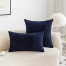 GobekUsa Corduroy Striped Patchwork Throw Pillow Covers Set, Farmhouse Style Yellow Classic Pillowcases