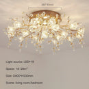 GobekUsa Glass Flower Chandelier Ceiling Lamp - Nordic Crystal Branch Tree Lighting for Living Room and Bedroom