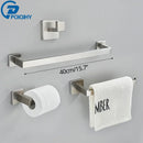 GobekUsa Brushed Nickel Bathroom Hardware Set: Robe Hook, Towel Rail, Bar Rack, Shelf, Tissue Holder