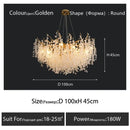GobekUsa Gold Chandelier Glass Pendant Lamp for Home Decor - Modern Luxury Lighting