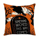 GobekUsa Halloween Pillowcase Set - Festive Sofa Cushion Covers with Pumpkin Cat Witch Hat Print.