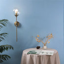 GobekUsa Golden Glass Ball LED Wall Lamps with Touch Switch, Modern Nordic Decor Lighting