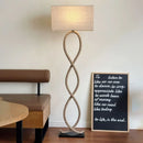 GobekUsa Hemp Rope Fabric Shade LED Floor Lamp for Nordic Retro Wabi Sabi Style