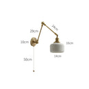GobekUsa Glass Shade LED Wall Light with Pull Chain Switch - Plug-In Bedroom Lamp