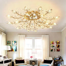 GobekUsa Crystal Leaf LED Ceiling Chandelier: Industrial Retro Home Decor Lighting