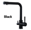 GobekUsa Black Kitchen Faucet Mixer Tap 360° Rotation Water Features