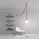GobekUsa Leather Glass Ball Pendant Light for Living Room, Adjustable Belt DIY Fixture