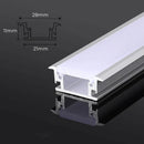 GobekUsa 0.5m U/YW Aluminum Profile Recessed Channel with Milky Cover for LED Strip Lights