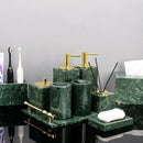 GobekUsa Green Marble Bathroom Set: Dispenser, Dish, Holder, Tissue Box & Accessories