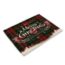 GobekUsa Christmas Linen Dining Table Mats - Festive Home Decor with Santa Claus Print