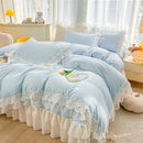 GobekUsa Lace Ruffles Princess Style 100% Cotton Bedding Set