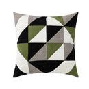 GobekUsa Geometric Embroidery Cushion Cover 45x45cm Black Grey Soft Cozy for Home Decor
