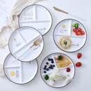 GobekUsa 8" Round Grid Plate - Perfect for Solo Dining or Family Breakfast