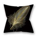 45x45cm Golden Leaves Pillow Cases by GobekUsa - Nordic Ins Black Sofa Decor