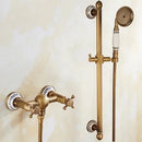 GobekUsa Brass Bathtub Shower Set Wall Mounted - Hot and Cold Mixer Taps