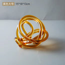 GobekUsa Glass Knot Twist Sculpture Decor Geometric Decorative Home Figurines