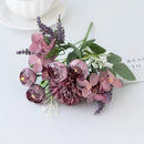 GobekUsa Artificial Hydrangea Tea Rose Bouquet for Home Decor and DIY Wedding Bouquets