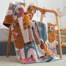 GobekUsa Kids' Cute Cats Cotton Gauze Bath Towel