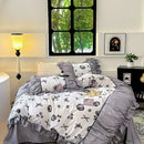 GobekUsa Lace Printed Duvet Cover Set - Elegant, Cozy Bedding for Single & Double Beds