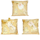 GobekUsa Christmas Snowman Elk Santa Claus Gold Embroidered Pillowcase