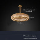 GobekUsa Gold Crystal Ceiling Chandelier LED Light Fixture for Luxury Home Decor