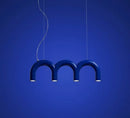 GobekUsa Blue Metal Arch Chandelier Pendant Light - Modern Design for Home Décor
