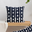 GobekUsa Geometric Embroidered Cushion Cover with Tufted Tassels for Sofa and Bedroom
