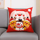 GobekUsa Christmas Embroidery Cushion Cover 45x45cm Santa Deer Snowflake Pillowcase Square Cotton