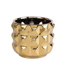 GobekUsa Gold Ceramic Flower Pot Geometry Vase for Succulents and Floral Arrangements