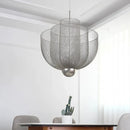GobekUsa Gold Mesh Grid Ceiling Chandelier: Dimmable LED Indoor Lighting