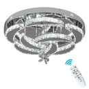 GobekUsa Crystal Raindrop Flowers Remote LED Chandelier Ceiling Light for Living Room