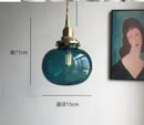 GobekUsa Blue Glass Pendant Lights for Bedroom Dinning Living Room