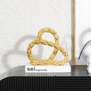 GobekUsa Golden Knot Chain Ring Geometric Decorative Figurine - Resin Home Decor Accessory