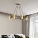 GobekUsa Gold LED Ring Chandelier | Modern Black Wire Adjustable Lighting Fixture