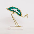 GobekUsa Crystal Crane Sculpture: Green Gem Bird Figurine for Home Decor
