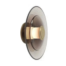 GobekUsa Amber Glass Disc Wall Lamp: Modern Minimalist LED Sconce Lighting Fixture