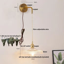 GobekUsa LED Wall Lights Bar Bedroom Study Clear Glass Bedside Lamp Modern Stair Light Fixtures